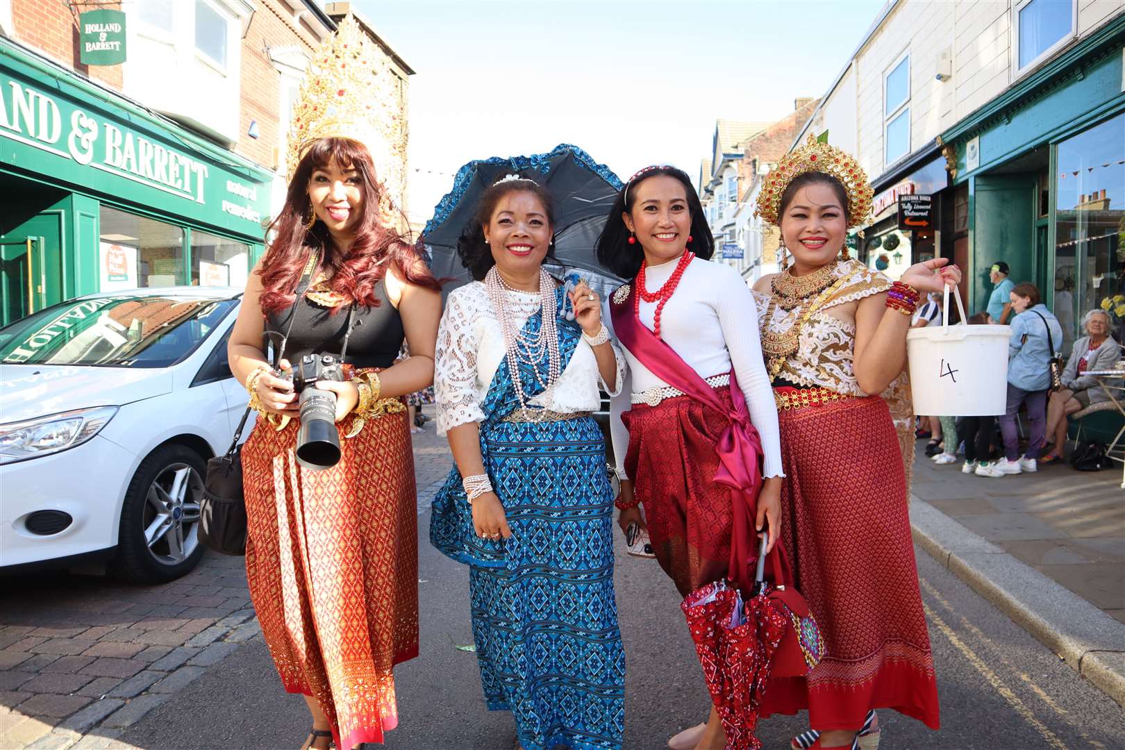 Adding colour to the Sheppey summer carnival in Sheerness on Saturday were these four Thai ladies from the Island
