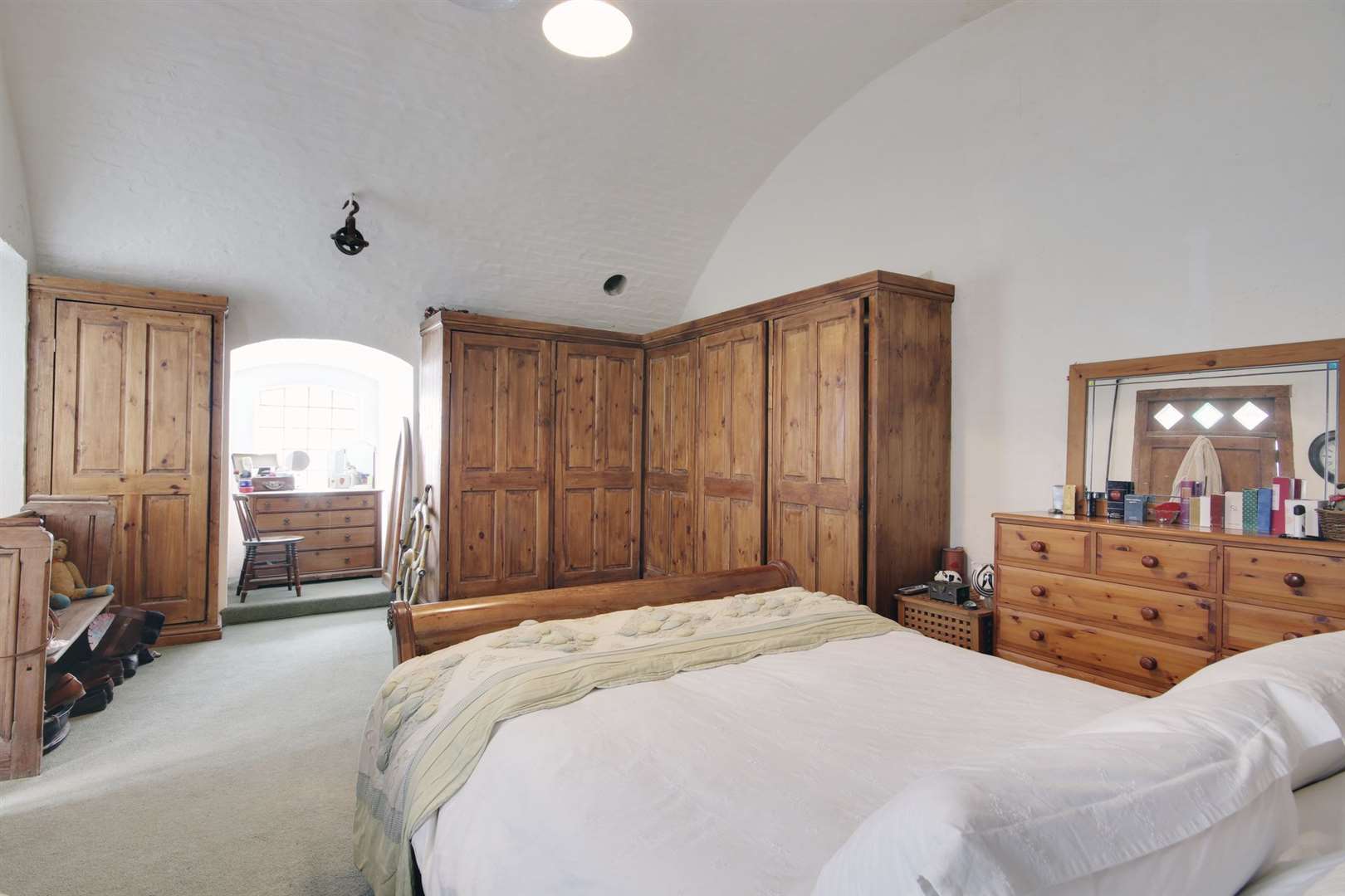 One of the main bedrooms inside the property. Photo: Savills