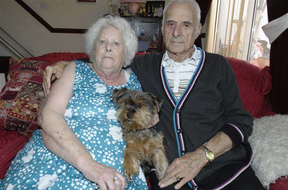 Tom Powell and his wife Doreen with their dog Sally
