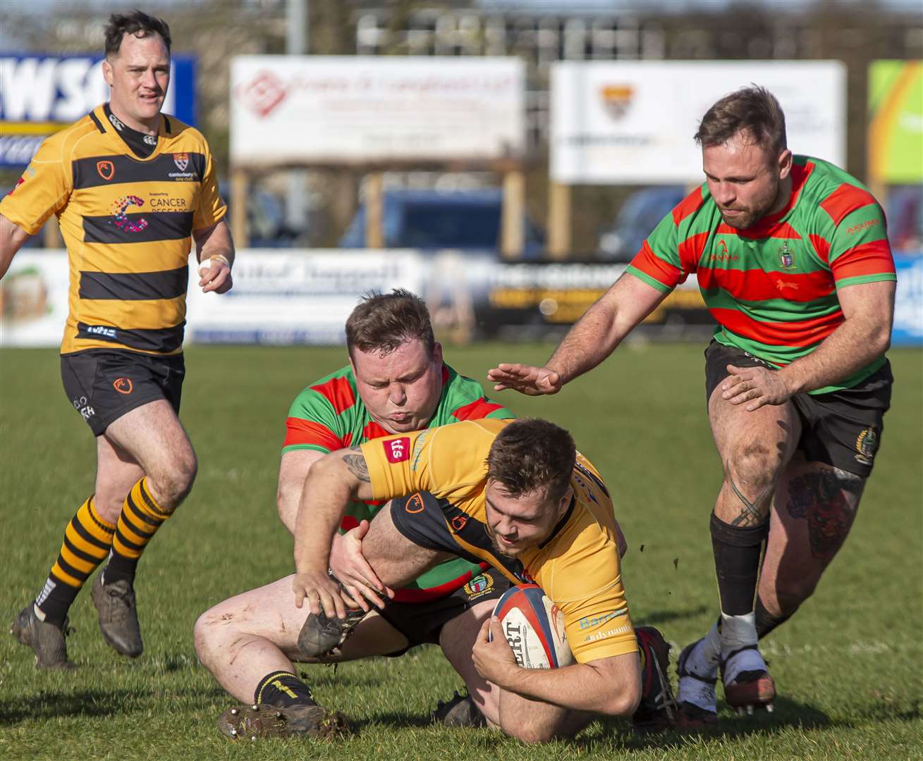 Canterbury won 10 games under Matt Corker in National League 2 South last season, including a 30-24 victory over Hinckley, above. Picture: Phillipa Hilton