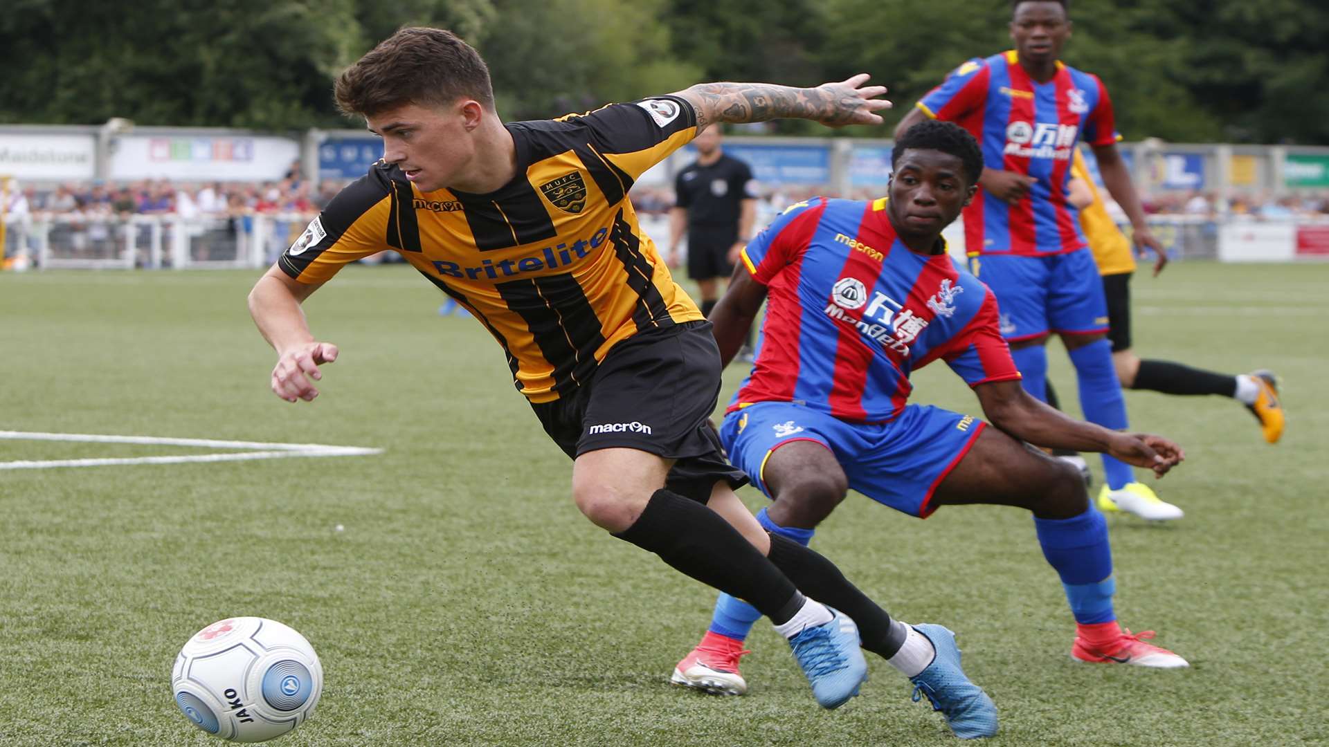 Jack Paxman shows quick feet to evade a Palace challenge Picture: Andy Jones