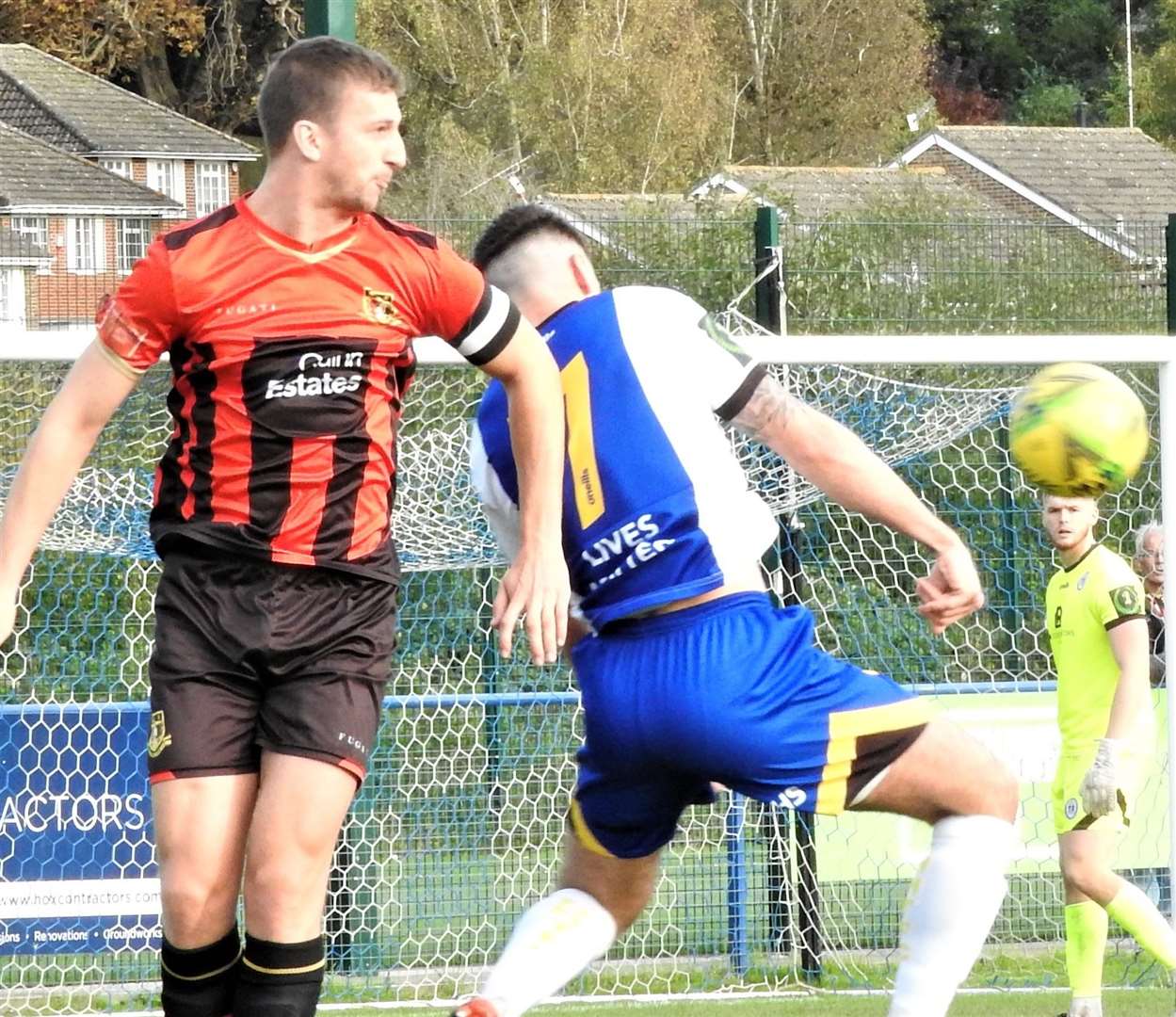 Sittingbourne captain Kane Rowland in action at Haywards Heath Peter Pitts