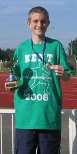 Alex Newson, county 1500m champion