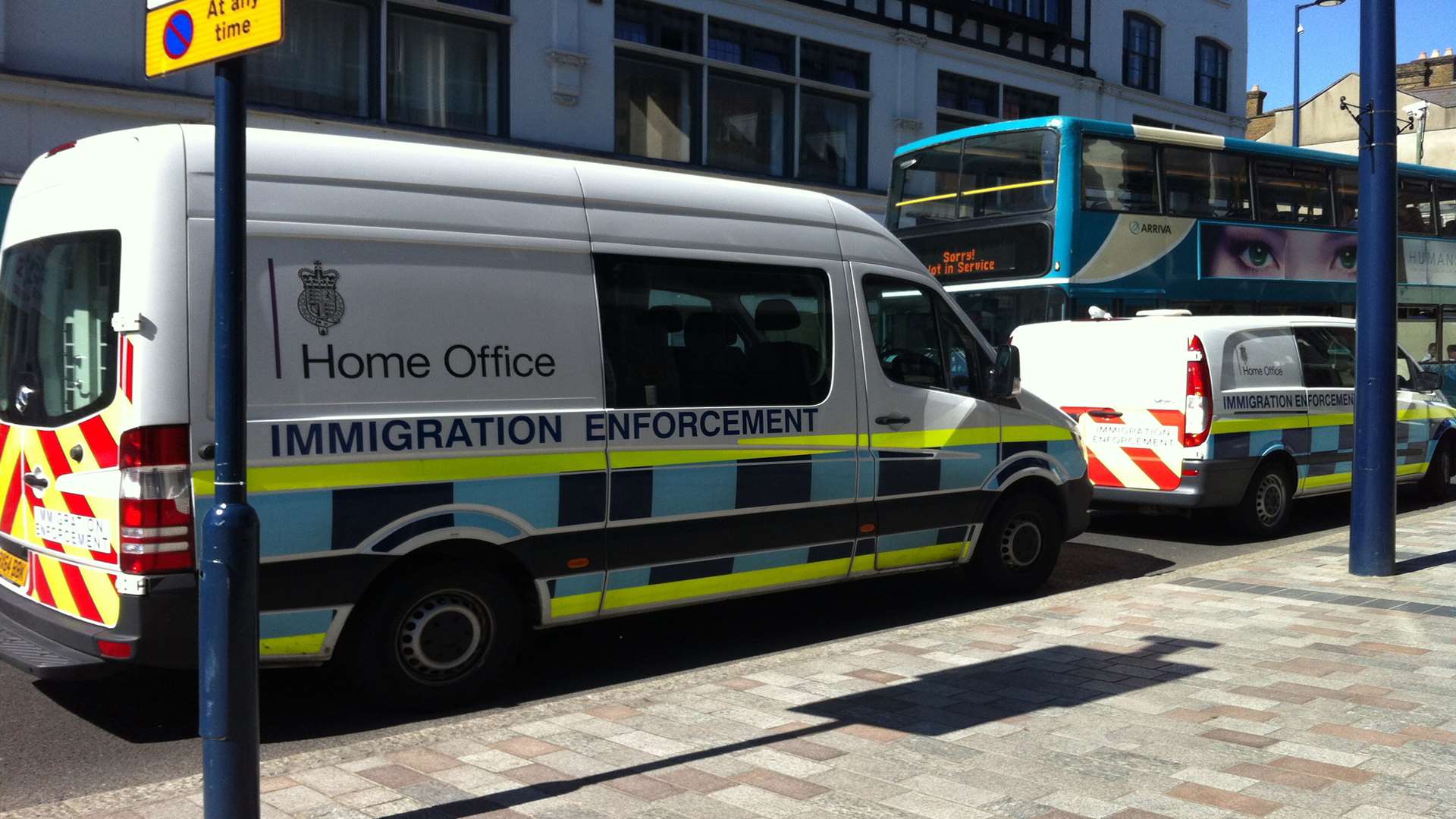 The immigration enforcement vans in Maidstone High Street