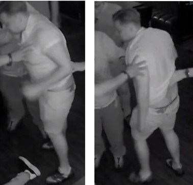 Police have released CCTV images after a man was assaulted in a bar in Sittingbourne