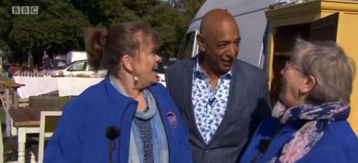 Raj Bisram with Elaine and Jean Picture: BBC