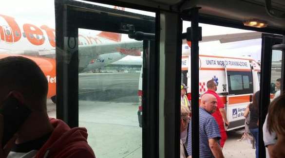 Italian paramedics met the flight and treated passengers and crew. Picture: @AWDriven