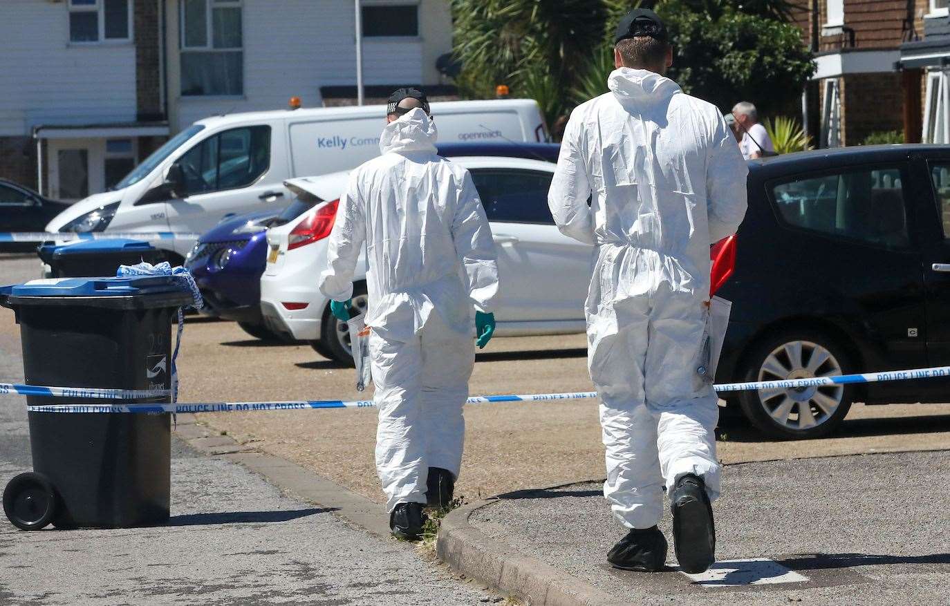 Police at the scene of a fatal stabbing in Margate. Picture: UKNIP