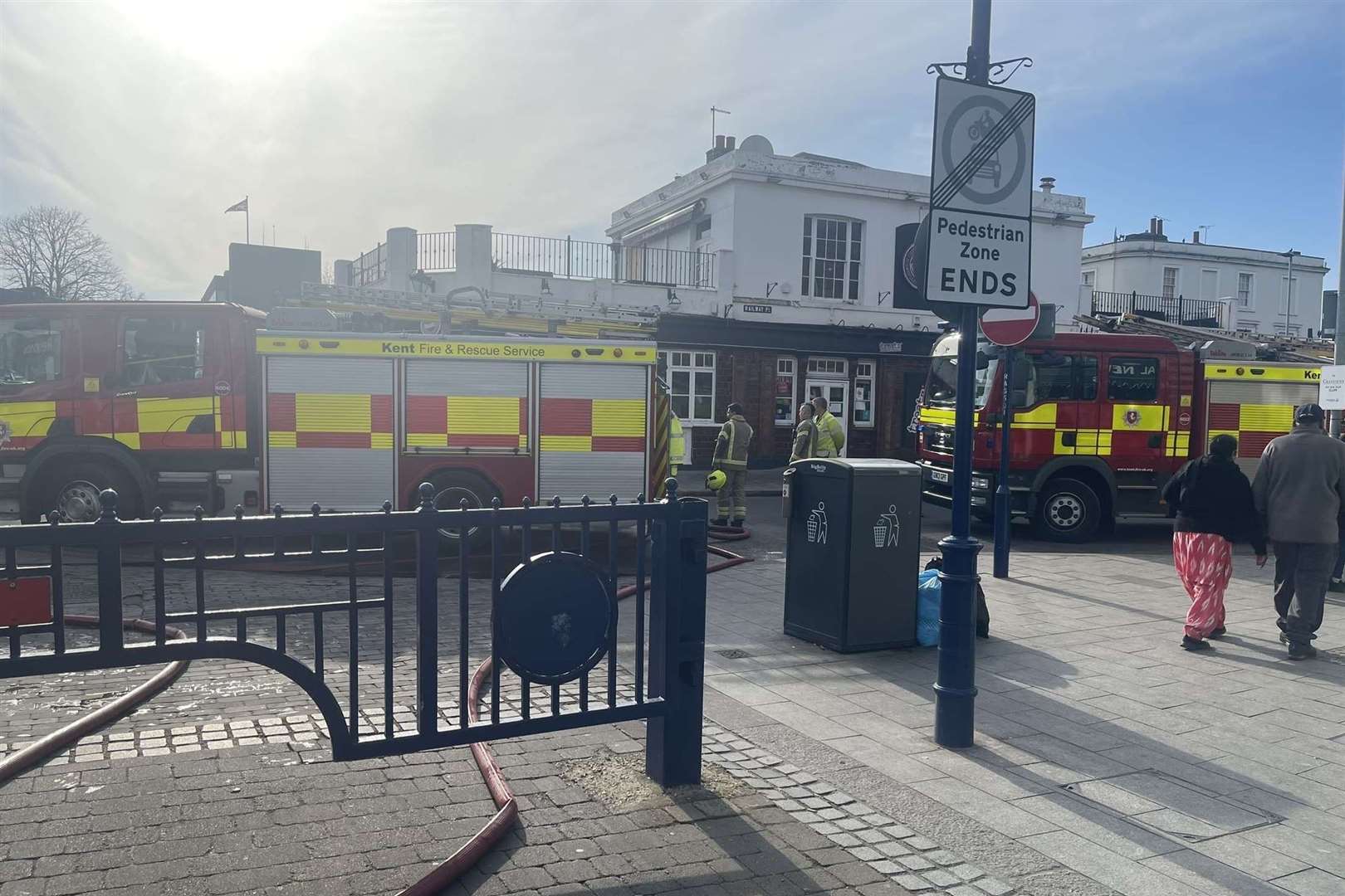 Fire engines seen in Gravesend
