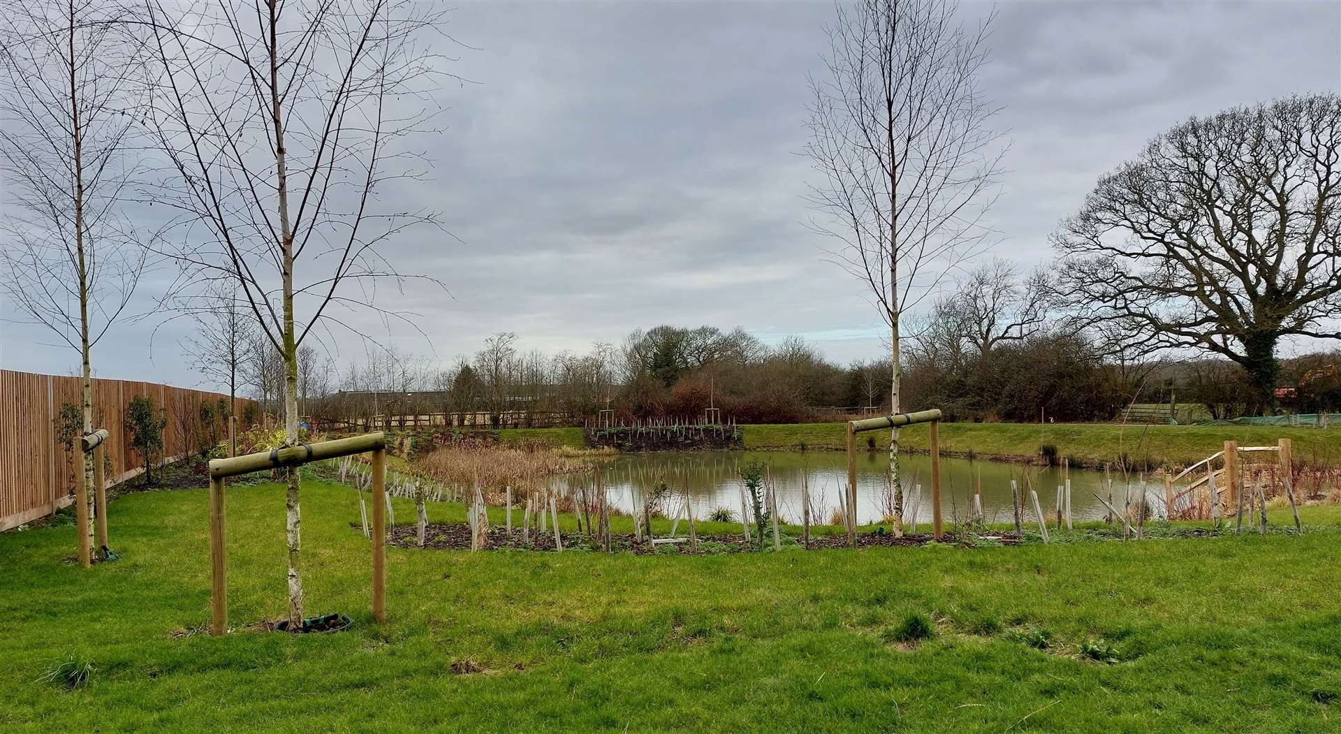 The open land that leaves the properties exposed in Chilmington Lakes