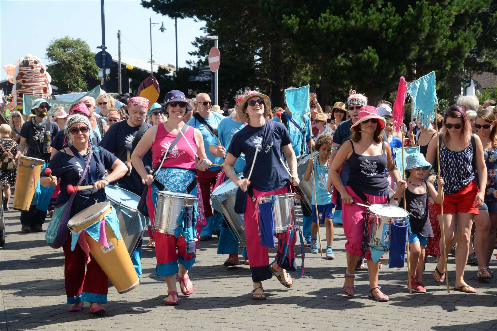 Samba Pelo Mar led the Whitstable Oyster Festival parade as it made its way through the town in 2018. Picture: Chris Davey