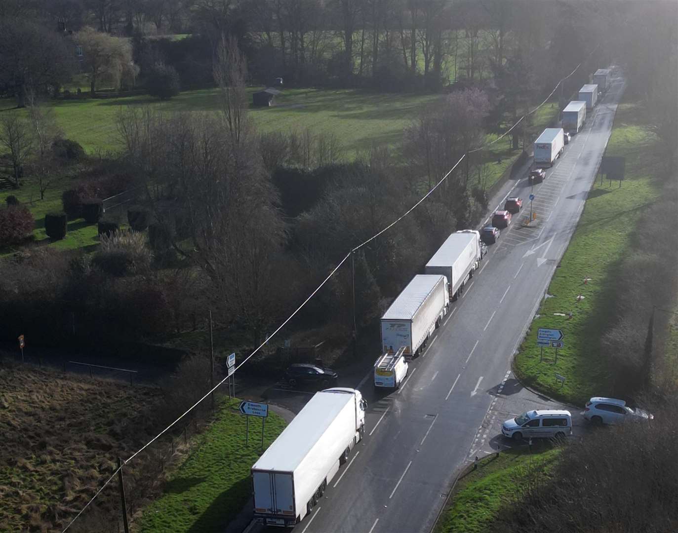 Drivers were diverted onto the A20. Picture: Barry Goodwin