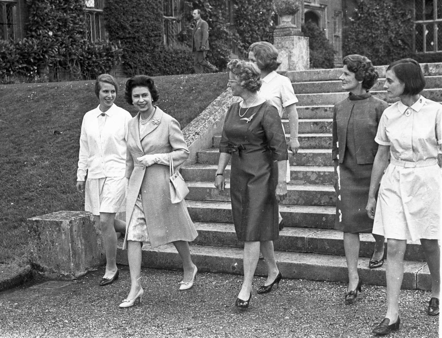 June 1968: The Queen visited Benenden School on its annual hobbies day when she was taken on a high-speed tour of an exhibition of pupils' art, pottery, dressmaking and cookery. Her visit was also to mark the end of Princess Anne's five years at the school. File pic from 'Images of Royal Kent'