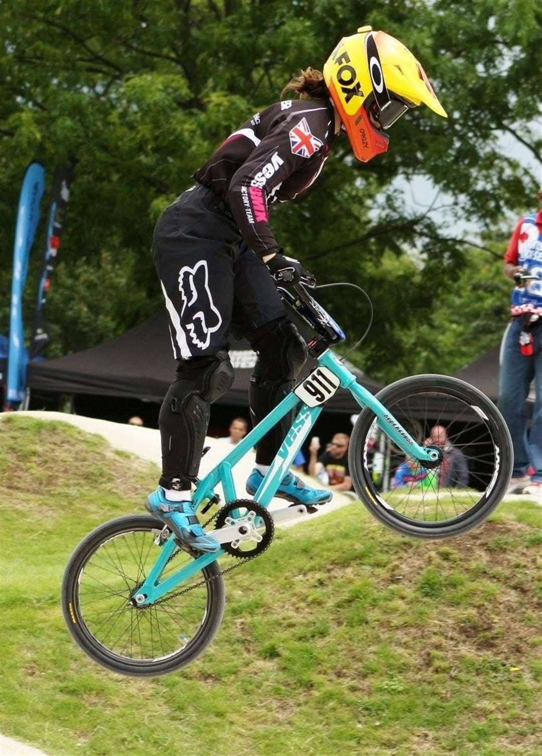 BMX racer Bethany Shriever took gold in the Tokyo Olympics. She was in action at the Cyclopark before heading to the games last summer. Picture: Cyclopark
