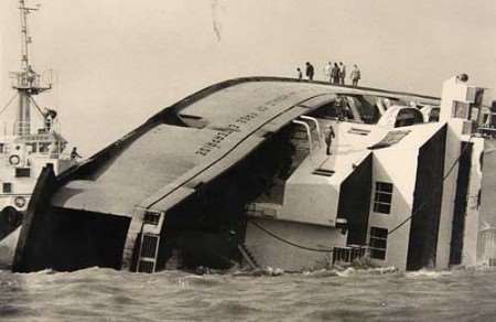 The Herald of Free Enterprise capsized just outside the port of Zeebrugge on March 6, 1987.