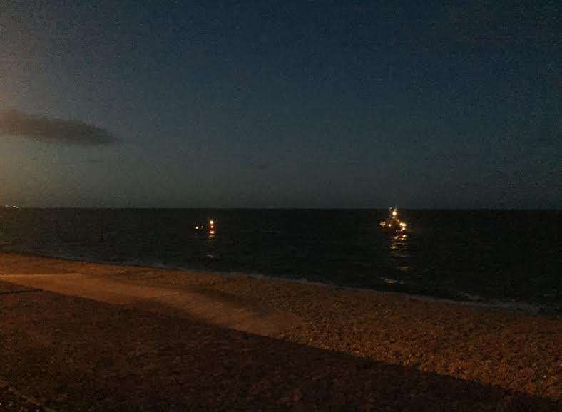 Search vessels off the beach at Deal