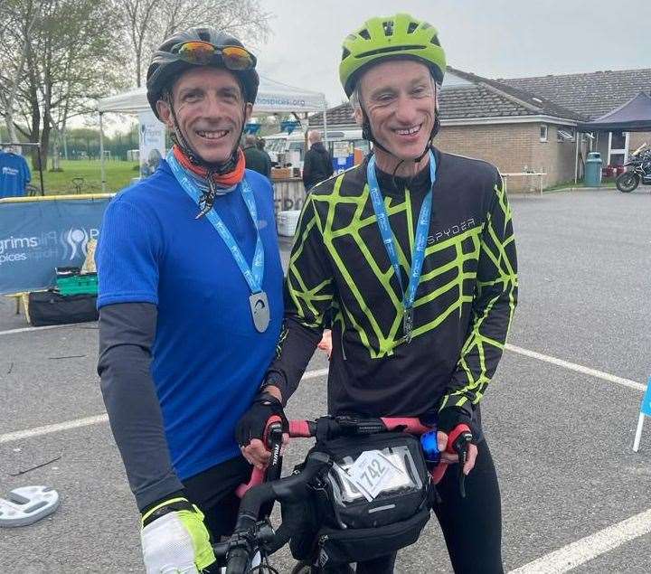 Karl Royer and friend Simon Smith completed the 125 mile Pilgrims Hospices ride