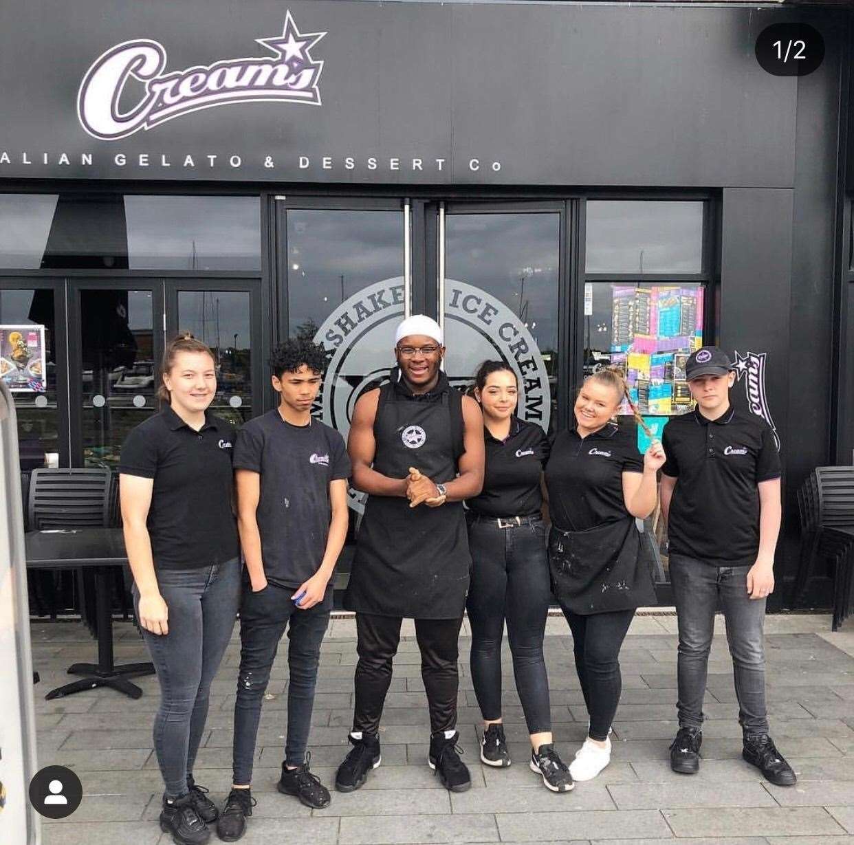 James Okulaja and all his friends at Creams, in Chatham Dockside (14445655)