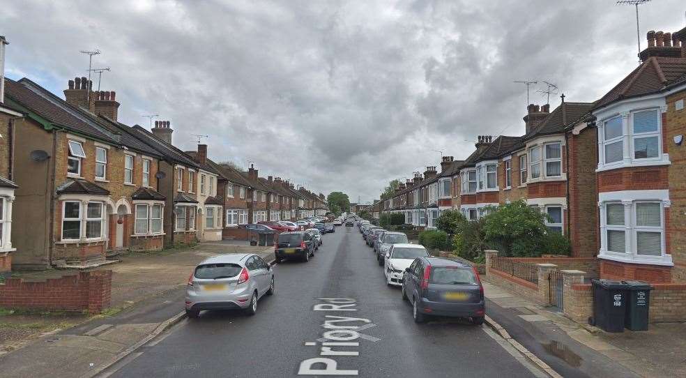 The stolen items were found at a house in Priory Road, Dartford Picture: Google