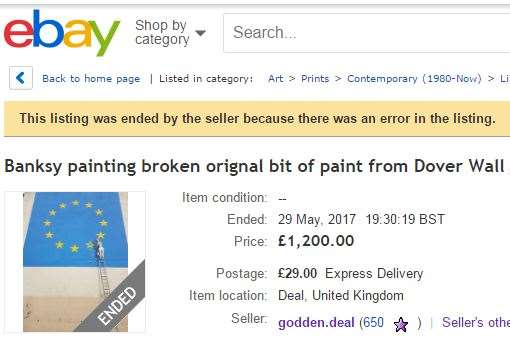 The attempted sale of the Banksy artwork on eBay