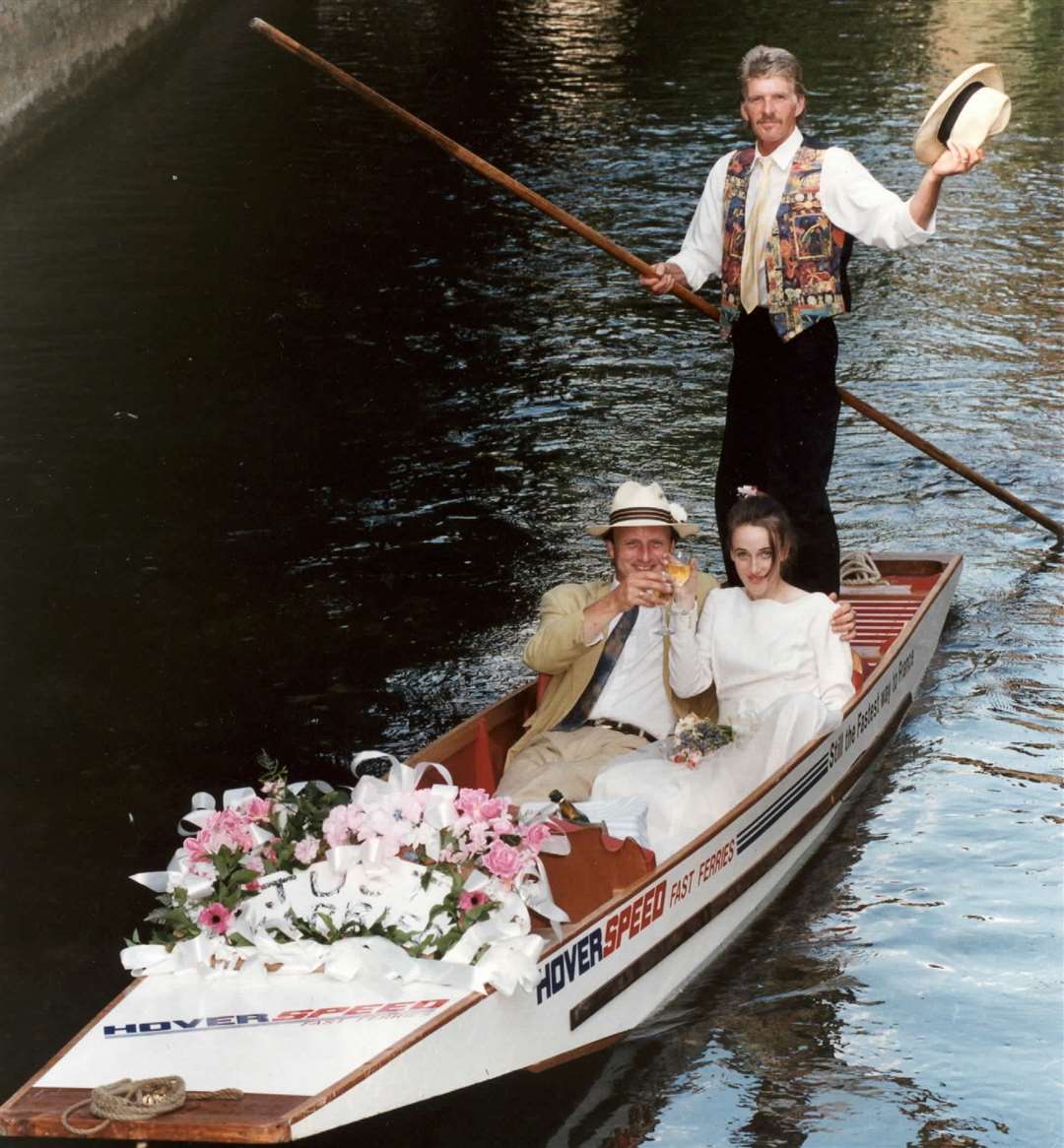 A wedding day trip on the River Stour in Canterbury in 1995