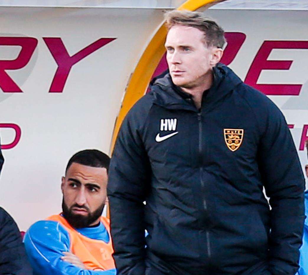 Maidstone manager Harry Wheeler with new signing Aryan Tajbakhsh in the background Picture: Matthew Walker