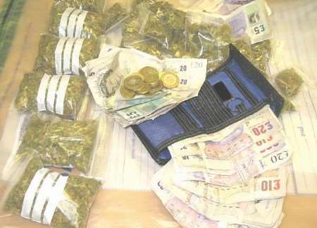 Some of the cannabis and cash taken from the property by police