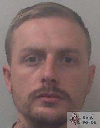 Luke Priestman was jailed after attacking man with a glass. Picture: Kent Police