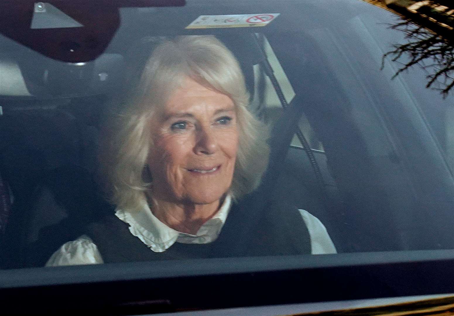 Camilla visiting the King in hospital (James Manning/PA)