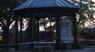 A Victorian gazebo in Brenchley Gardens was taped off by police in May. Picture: UKNIP