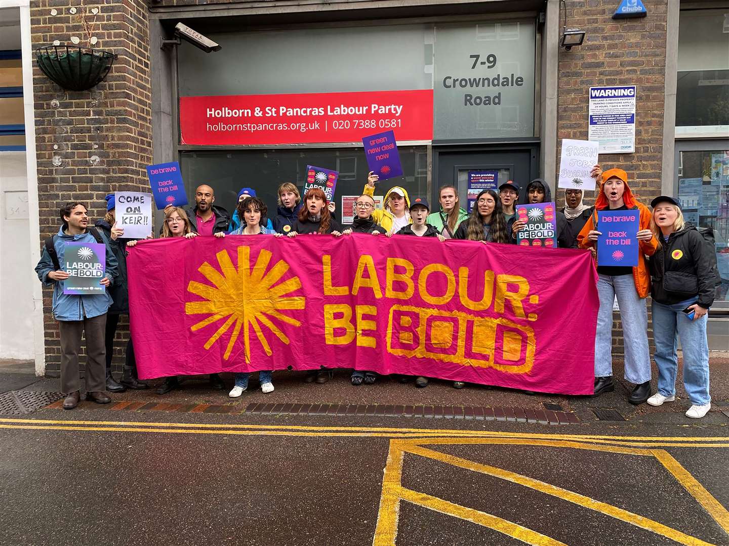Campaign group Green New Deal Rising staged a protest outside Sir Keir Starmer’s constituency offices earlier this year (Green New Deal Rising/PA)