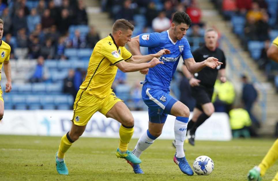 Joe Quigley on the ball for Gills Picture: Andy Jones