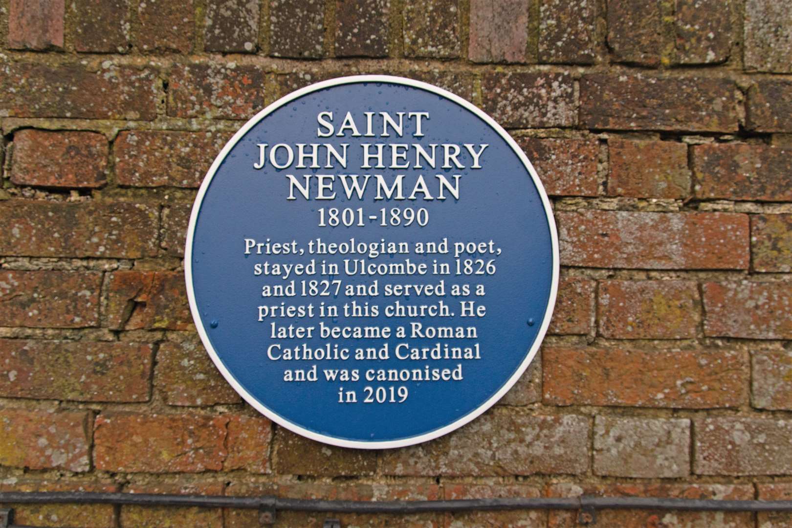 Plaque to St John Henry Newman