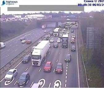 There are delays on the M25 following an earlier crash near the Dartford Tunnel. Photo: Highways England