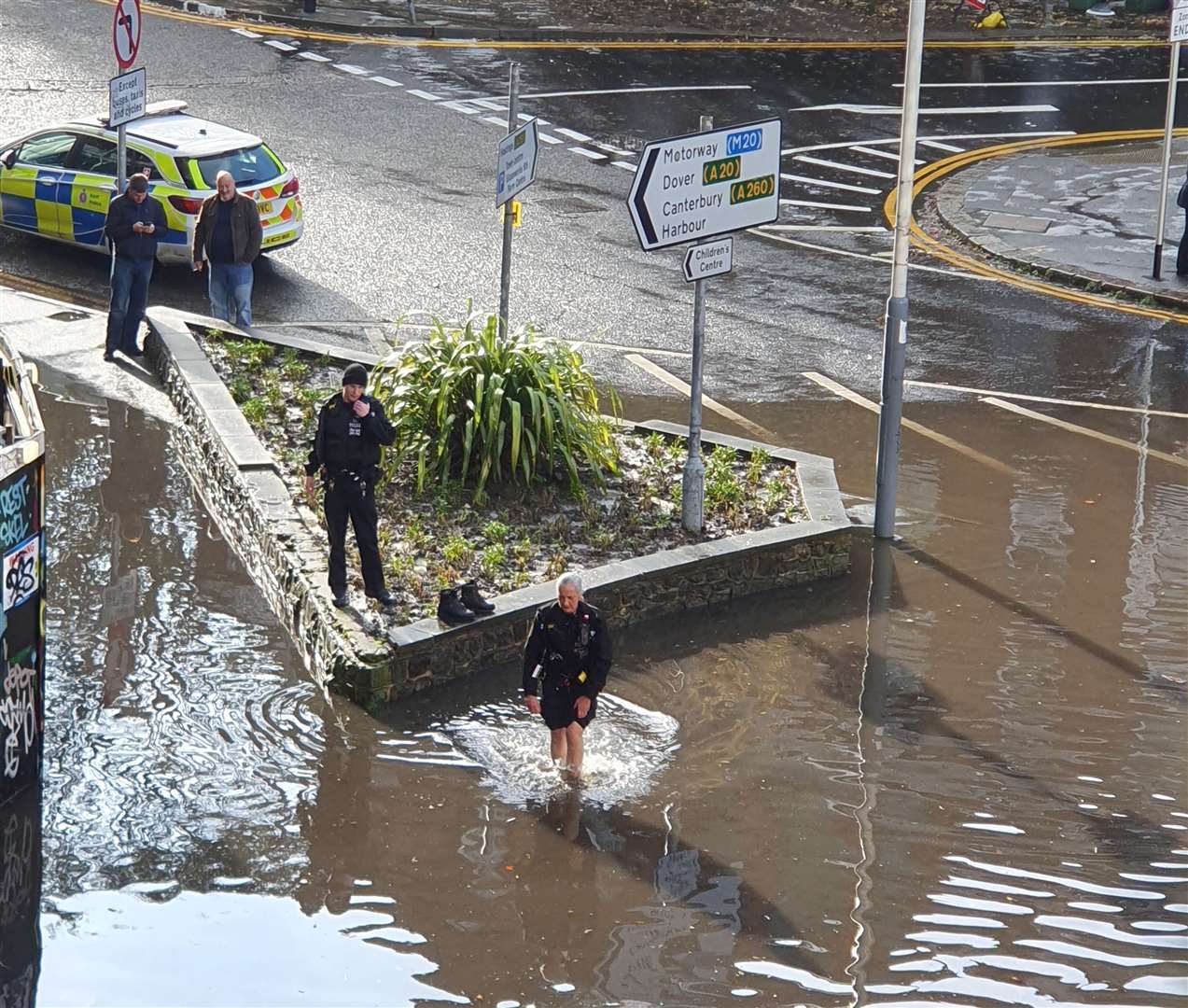 Police had to enter the water. Picture: Yasmin Moore