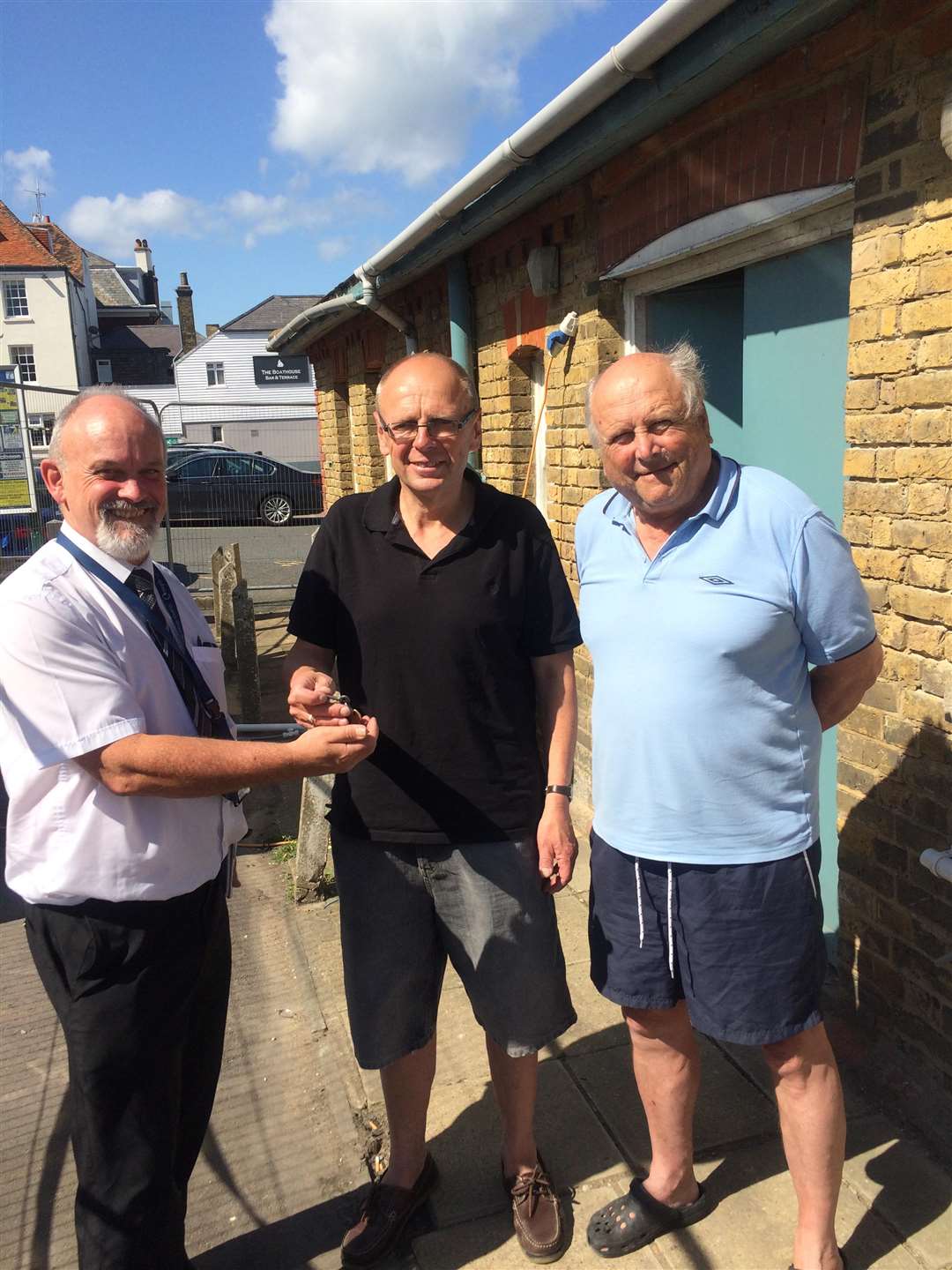 Rob Reid-Easton, Estate Valuation Manager, Dover District Council, Nick Stevens, Route 1 consortium, seafood stall holder Dave Harris.