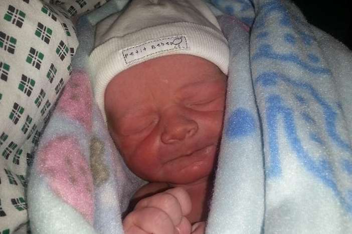 Baby Eli Cox just after he was born.