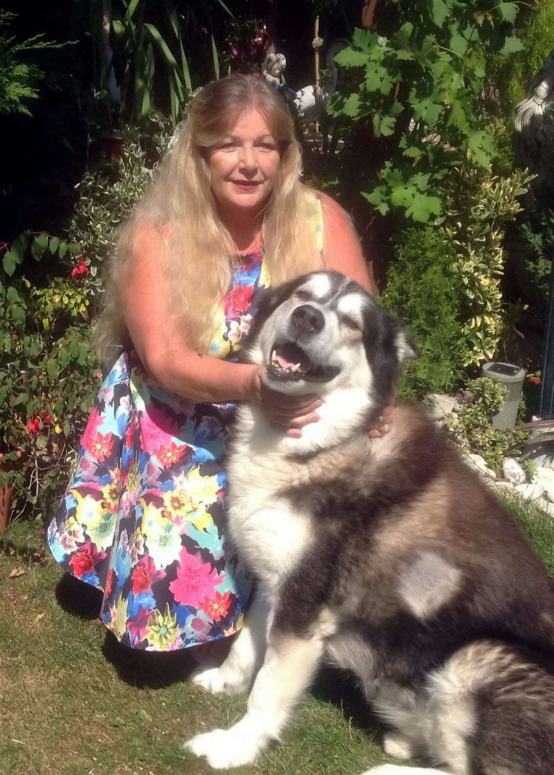Mandy Hayes, from Gravesend, and her beloved dog Mushka - who is possibly the first dog in Britain to have caught Covid-19. Picture: Mandy Hayes