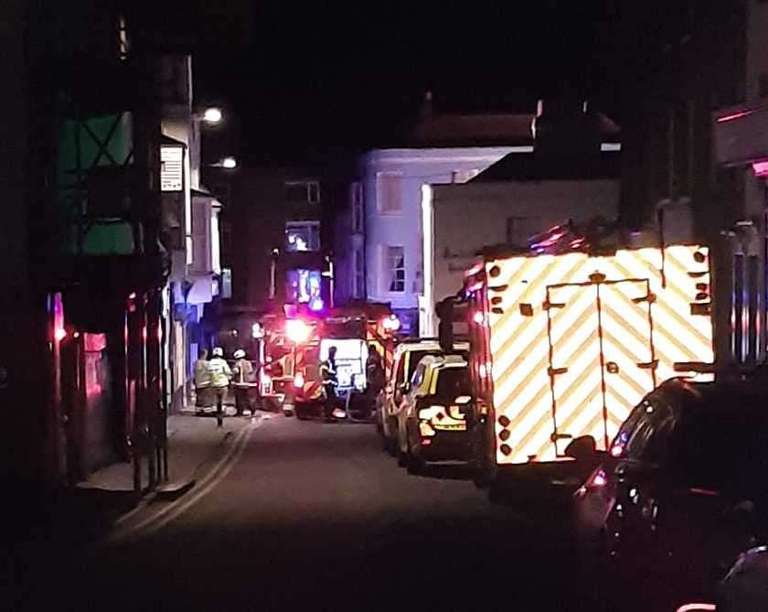 Emergency services in Albion Street, Broadstairs. Picture: Aram Rawf