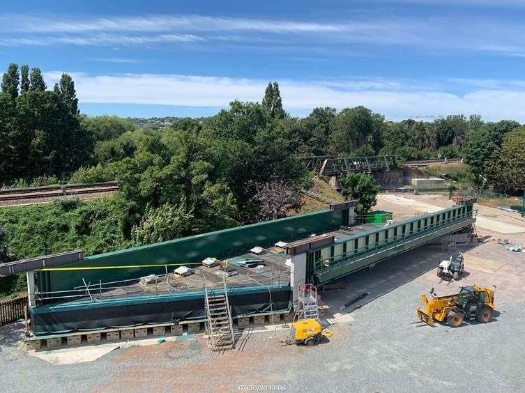 The new bridge replacing the 130-year-old structure in Catford will cause rail closures over the August bank holiday weekend. Picture: Network Rail