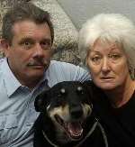 APPEAL: Peter and Pat Hood with Barnie. Picture: MATTHEW WALKER
