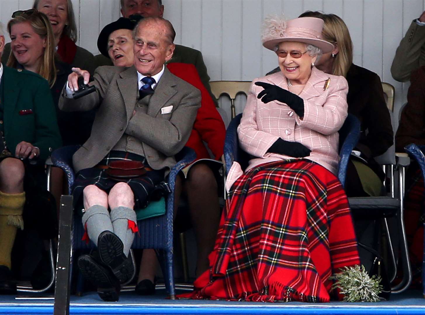 The Queen and the Duke of Edinburgh attending the Braemar Gathering (Andrew Milligan/PA)