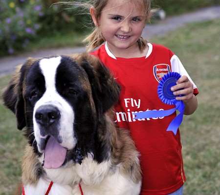 Kacey Coppin with her St Bernard. Picture: Phil Houghton