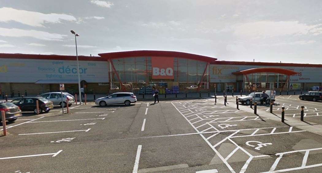 He was shopping at B&Q in Whitfield, Dover. Picture: Google