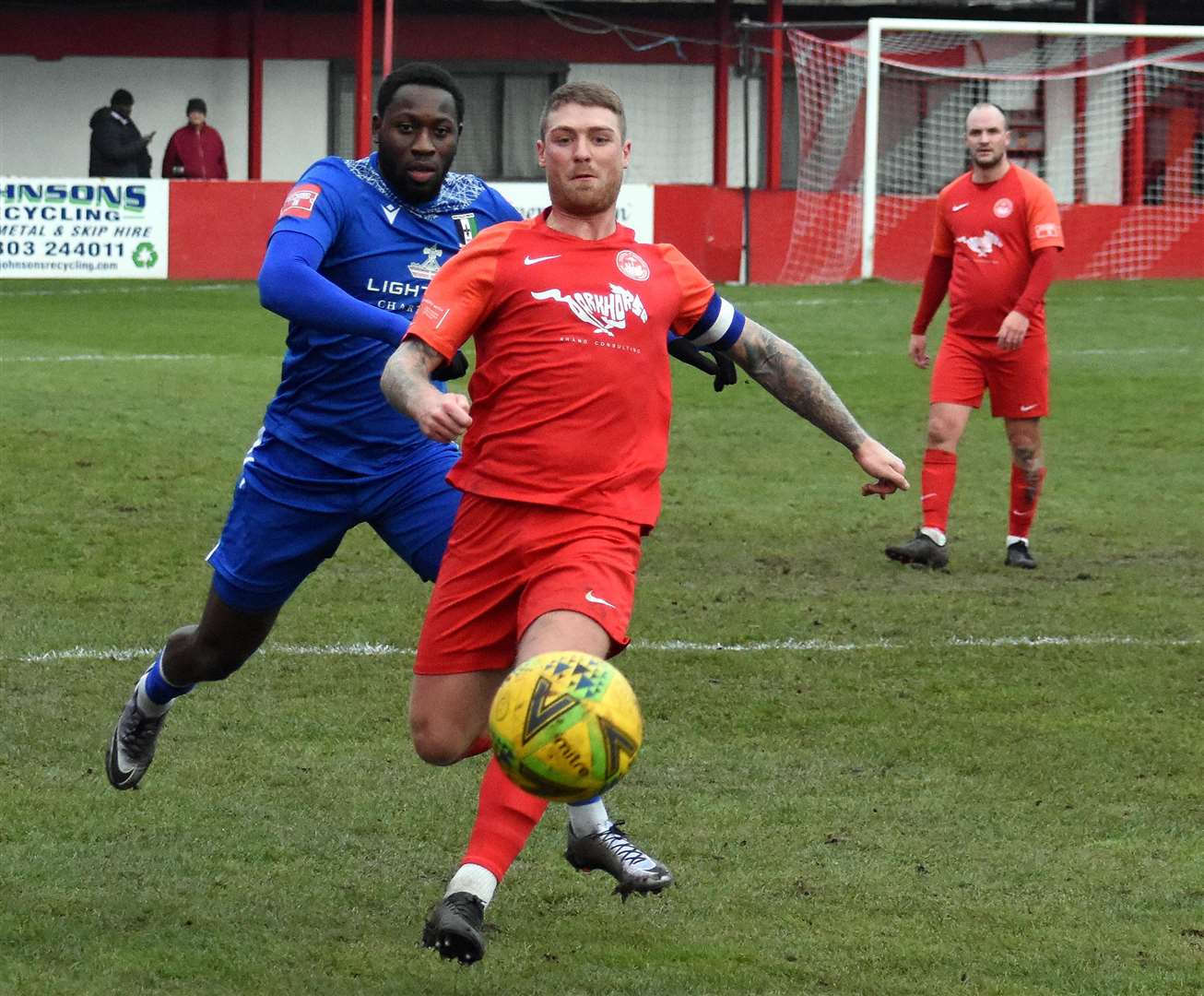 Charlie Webster has suffered a serious injury playing for Hythe Town Picture: Randolph File