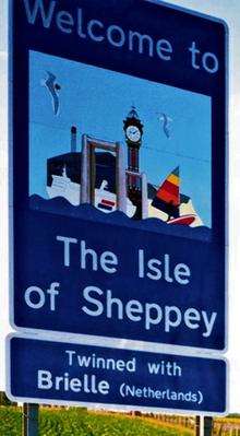 The old Welcome to Sheppey sign, which has been lost