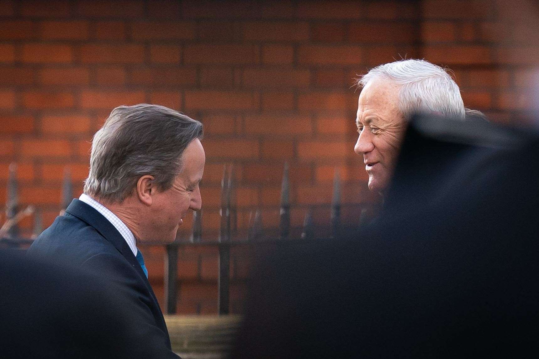 Benny Gantz and Lord Cameron met in central London (Aaron Chown/PA)