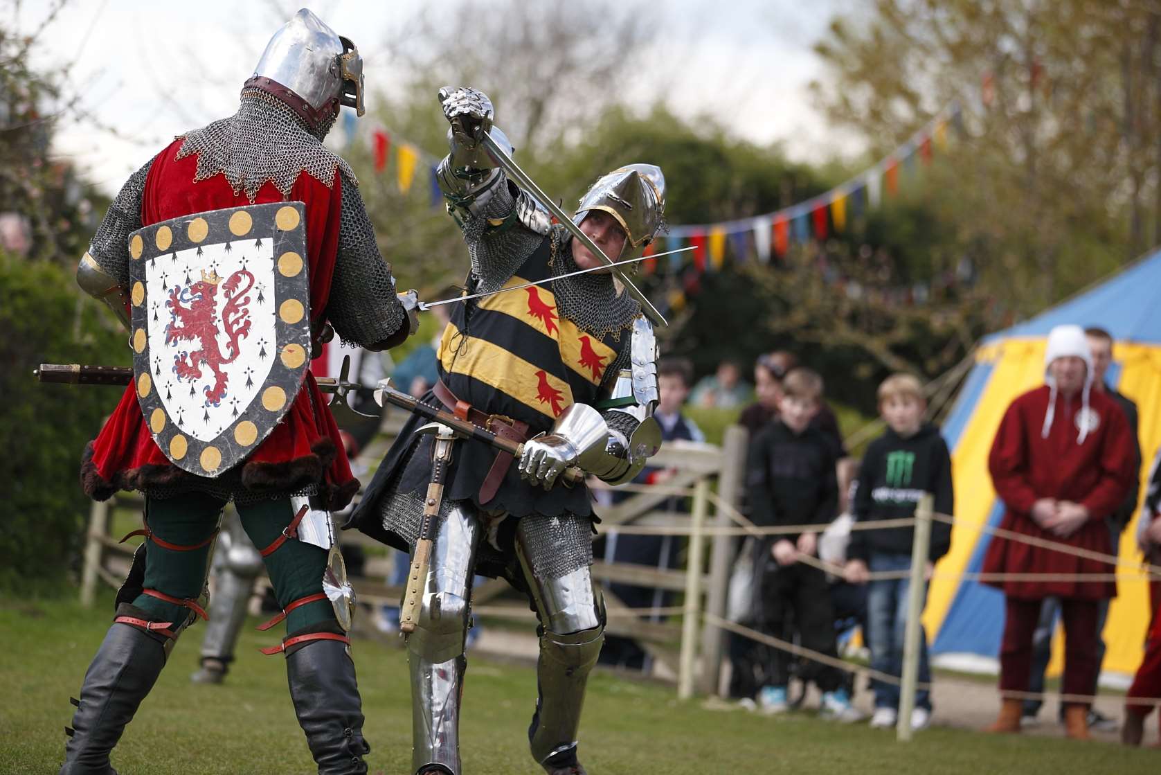 Knights doing battle at the English Festival