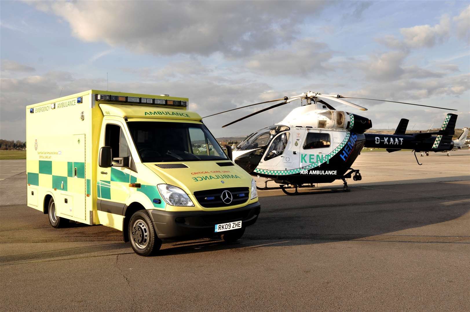 The Air ambulance and ambulance were both called to the scene in Maidstone.