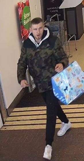 Do you know this man? Police want to speak to him about the theft of ink cartridges from Tesco Sheerness. Picture: Kent Police